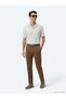 Beige Patterned Regular Fit Short Casual Linen Blend Shirt - 3