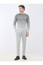 Gray Crew Neck Patterned Wool Blended Sweater Sweater - 2