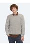 Mink Crew Neck Patterned Cotton Blended Sweater Sweater