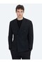 Black Striped Comfort Fit Jacket