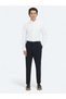 Navy Blue Woven Jogging Fit Casual Cotton Blend Trousers