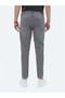 Gray Slim Fit Denim Cotton Blended Trousers - 4