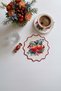 Peach & Berry Charm Patterned Embroidered Edge Cocktail Napkin 1 Piece