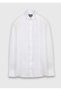 White Plain Slim Fit Double Cuff Tuxedo Shirt - 5