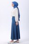 Plain Medium Women's Blue Skirt - 23643 - 3