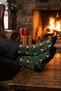 Christmas Themed 2-Piece Cotton Towel Socks Soft Christmas Patterned Orange Green Socks Set in Special Gift Pouch - 3