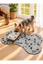 Home Lover Bone-Shaped Non-Slip Dog Food and Water Bowl Mat – Gray 40*60cm