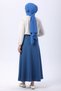 Plain Medium Women's Blue Skirt - 23643 - 5