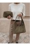 Holly Model Suede Khaki Hand and Shoulder Bag with Puppies - 2