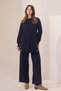 Women's Knitwear Fabric Button Detailed 2-Piece Knitwear Set 8576 Navy Blue - 4