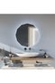 Round LED Mirror, 80cm, Touch, Defog System, Dimmable - 4