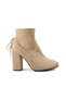 Fr.47 Beige Suede Heeled Socks Women's Boots - 2