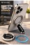 Magsafe Compatible Magnetic Phone Holder with Finger Strap Foldable Horizontal Vertical
