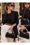 Beegi Croco Black Women's Evening Dress Clutch Chained Portfolio Wedding Event Night Bag - 3