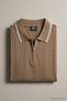 Men's Trendy Striped Premium Dark Brown Polo Neck T-Shirt - 5