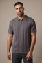 Men's Striped Smoked Zippered Polo Knitwear T-Shirt - 3
