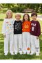 Cotton Oversize Printed Sweatshirt - Printed Palazzo Sweatpants Set - 3