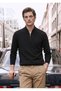 Black Bato Collar Plain Knitted Wool Blended Sweater - 2