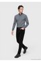 Black Plain Woven Slim Fit Velvet Casual Cotton Blend Pants - 2