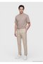 Beige Plain Crew Neck 100% Cotton T-Shirt - 4