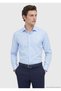 Blue Patterned Regular Fit Long Woven Classic 100% Cotton Shirt