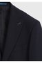Navy Blue Striped Modern Fit Wool Blend Suit - 7