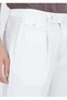 White Plain Weave Relaxed Fit Casual Cotton Blend Trousers - 4
