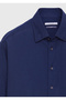 Navy Blue Casual Fit Long Woven Casual 100% Cotton Shirt - 6