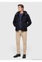 Navy Blue Regular Fit Hooded Woven Coat - 5