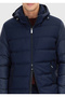 Navy Blue Regular Fit Hooded Woven Coat - 5