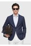 Navy Blue Regular Fit Silk Blend Jacket - 3