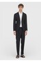 Black Plain Zeroweight Slim Fit Linen Blend Suit - 2