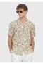 Yellow Regular Fit Short Woven Casual 100% Cotton Shirt