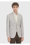 Beige Patterned Zeroweight Slim Fit Silk Blend Jacket