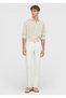 Ecru Denim Regular Fit Casual Cotton Blend Trousers