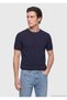 Navy Blue Jacquard 100% Cotton T-Shirt