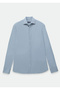 Blue Plain Regular Fit Woven Classic Shirt - 5