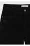 Black Plain Woven Slim Fit Velvet Casual Cotton Blend Pants - 7