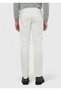 Ecru Plain Woven Slim Fit Casual Cotton Blended Trousers - 5