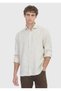 Light Beige Casual Fit Long Woven Casual 100% Linen Shirt