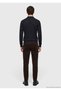 Navy Blue Polo Neck Plain Knit Wool Blended Sweater - 6