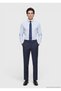 Indigo Plain Woven Regular Fit Classic 100% Wool Trousers