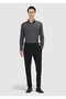 Anthracite Plain Casual Fit Long Woven Casual 100% Cotton Shirt - 2