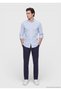 Blue Striped Regular Fit Long Woven Casual Silk Blend Shirt - 3