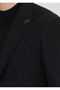Black Shirt Shoulder Slim Fit Wool Blend Jacket - 3