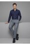 Light Navy Blue Plain Casual Fit Long Woven Casual 100% Cotton Shirt - 2