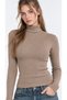 Brown Turtleneck Knitted Blouse - 2