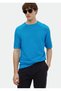 Turquoise Crew Neck Jacquard Knitwear