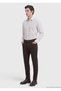 Brown Woven Slim Fit Casual Cotton Blend Trousers - 3