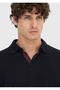 Black Polo Collar Plain Sweatshirt - 4